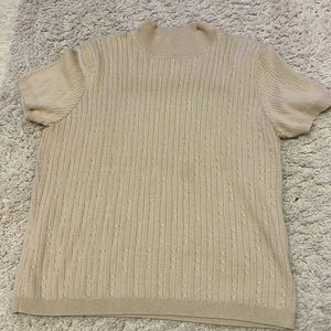 Short sleeve tan sweater